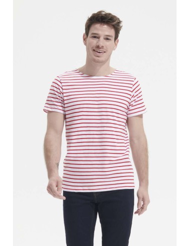 S-SO01398-SOL'S MILES MEN - ROUND NECK STRIPED T-SHIRT